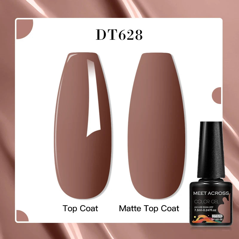 MEET ACROSS 7ml Porcelain White Cat Eye Gel Polish Holographic Glitter Magnetic Galactic Effect Gel Nail Polish Soak Off UV Gel Q57460-28