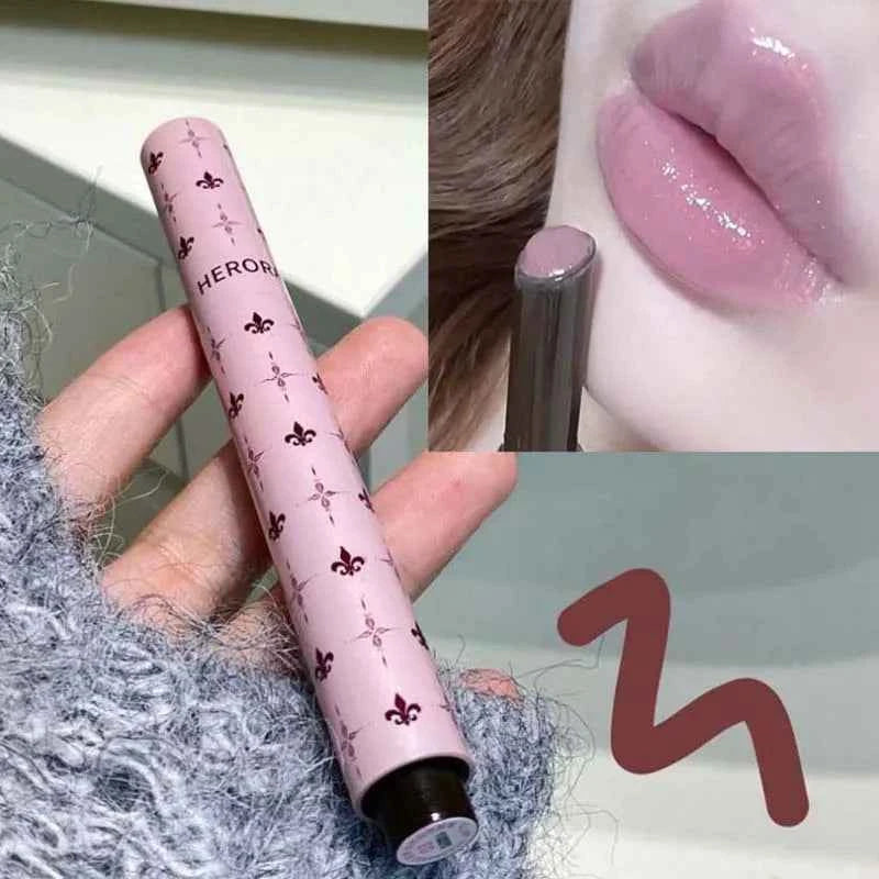 Very Beautiful Gray Purple Shimmering Glass Jelly Moisturizing Lipstick Lasting Non Stick Mirror Gloss Lipstick Lip Gloss ...