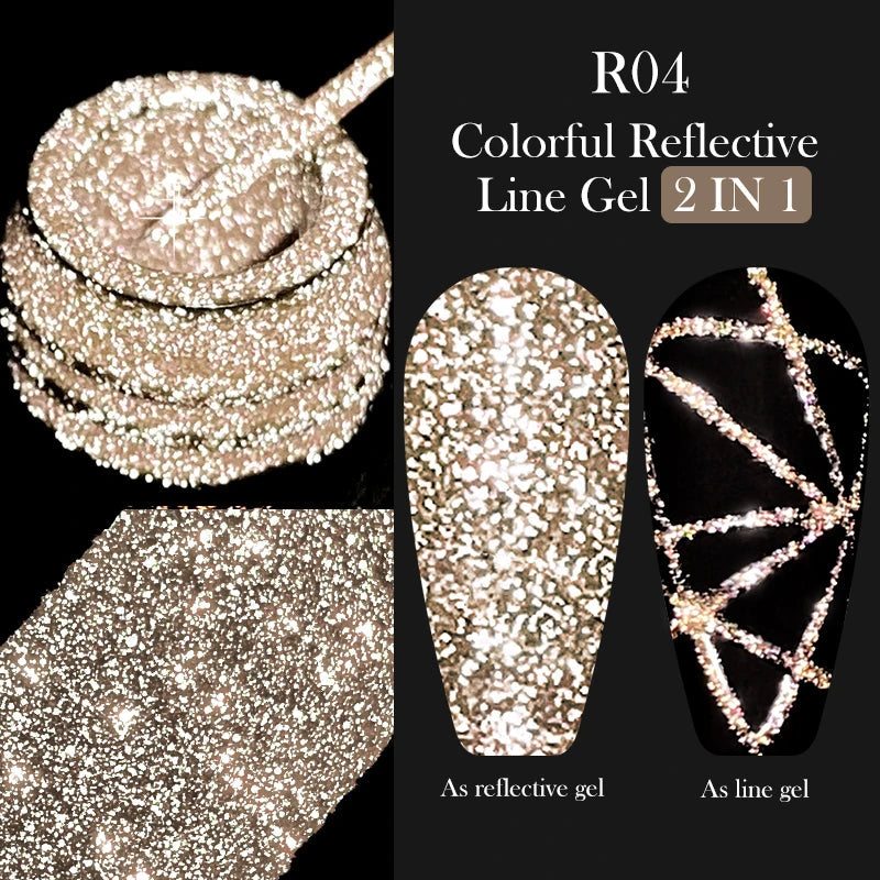 LILYCUTE 5ML Metallic Painting Liner Gel Nail Polish Super Bright Gold Silver Mirror Drawing Gel Semi Permanent Line Frenc...