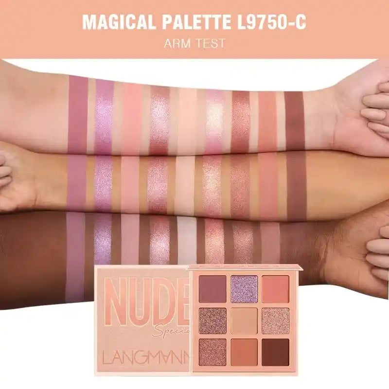 9 Colors Nude Eyeshadow Powder Makeup Palette Matte Shimmer Eye Pigmented Powder Make Up New Warm Earth Color Eyeshadow Au...