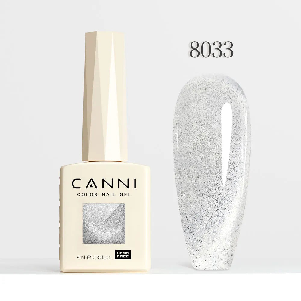 #8013 CANNI Nail Gel Polish Hema Free Super Glossy Glitter Cat Eye Gel Diamond Top Coat Semi Permanent Soak Off UV LED Varnish Aurora Glow Avenue