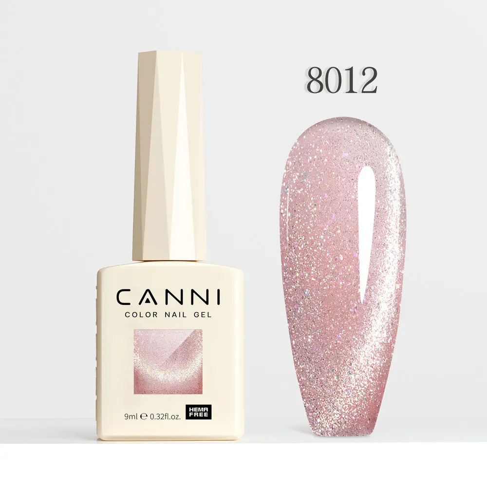 #8013 CANNI Nail Gel Polish Hema Free Super Glossy Glitter Cat Eye Gel Diamond Top Coat Semi Permanent Soak Off UV LED Varnish Aurora Glow Avenue