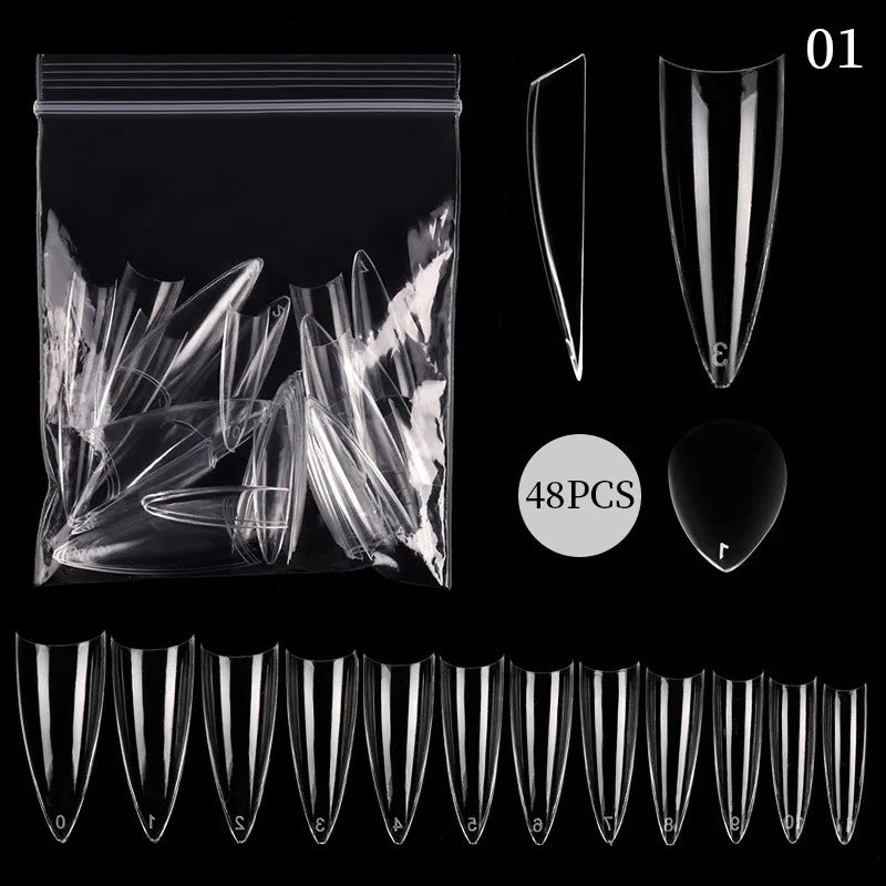 Extension False Nails Art Tips Acrylic Fake Finger Gel Polish Mold Sculpted Full Cover Press on Nails Manicures Accessorie...