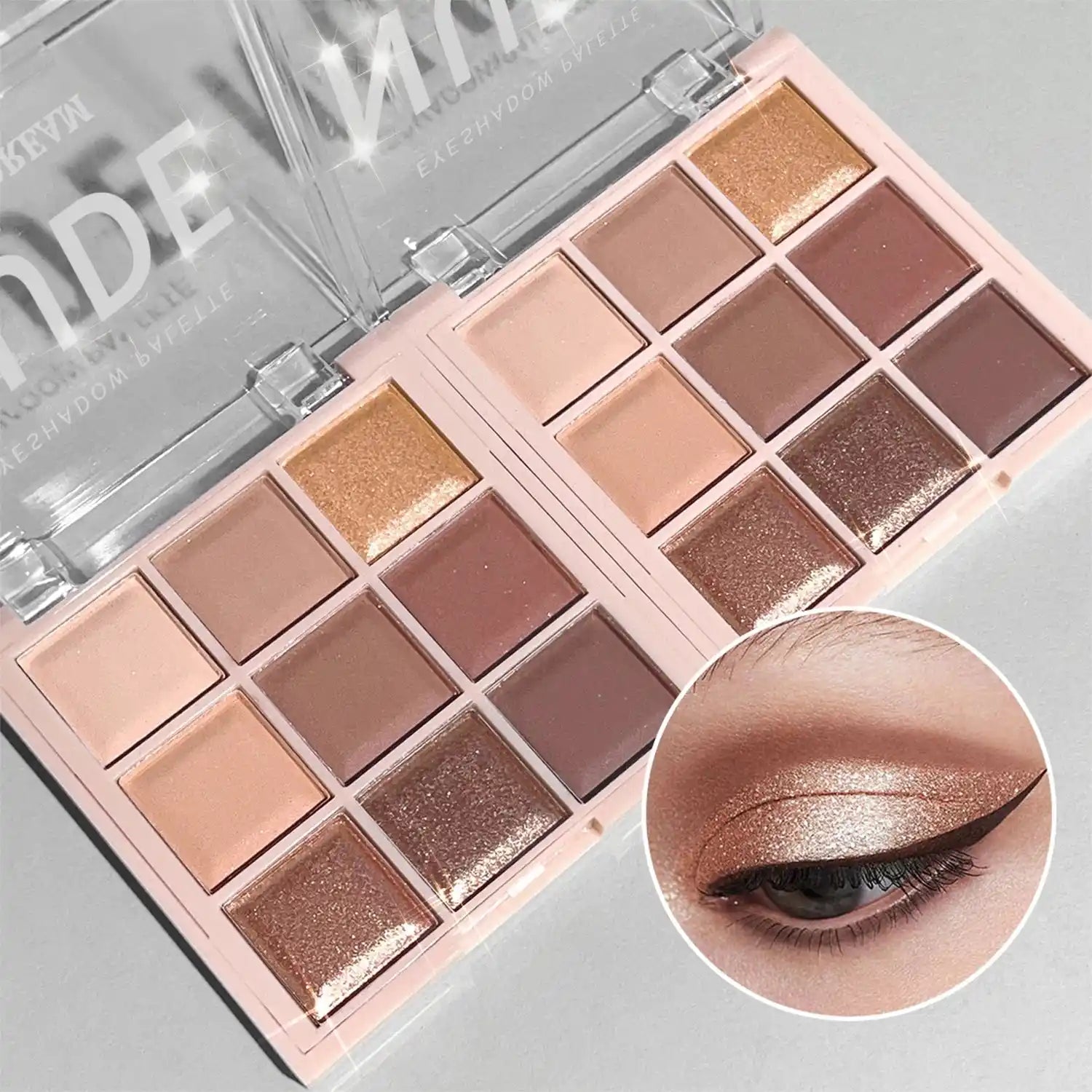 JUJU DREAM 9-Color Eyeshadow Palette, Matte & Shimmer Finish, Soft Milk Tea Tones, Compact & Easy for Daily Student Makeup...