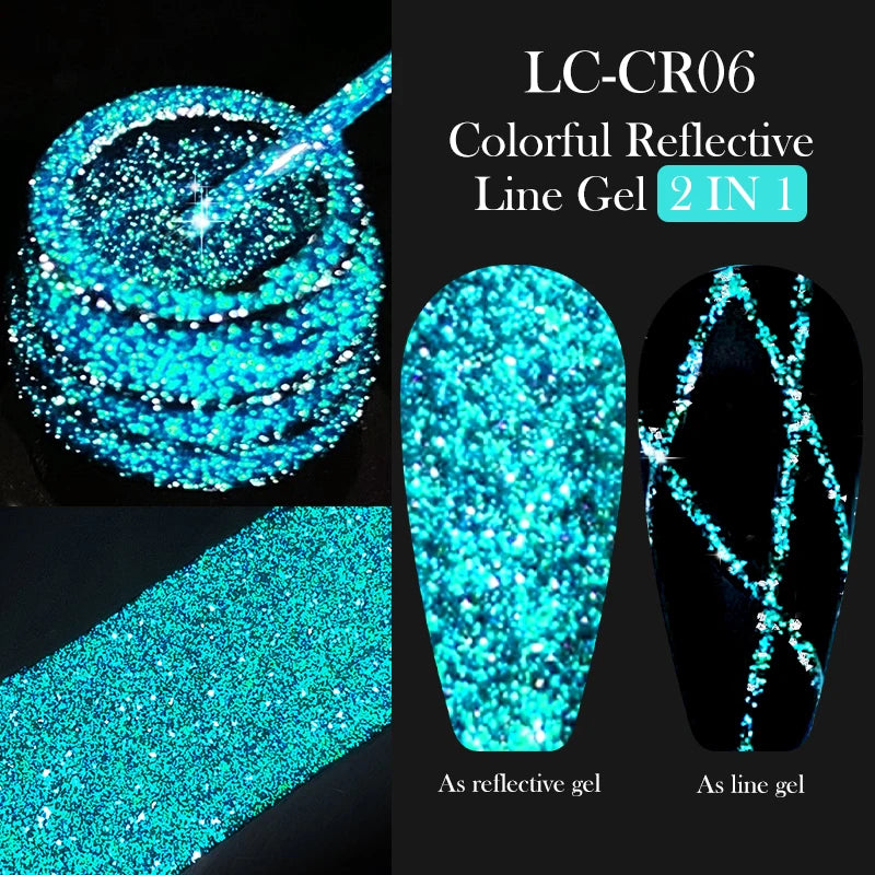 LILYCUTE 5ML Metallic Painting Liner Gel Nail Polish Super Bright Gold Silver Mirror Drawing Gel Semi Permanent Line Frenc...