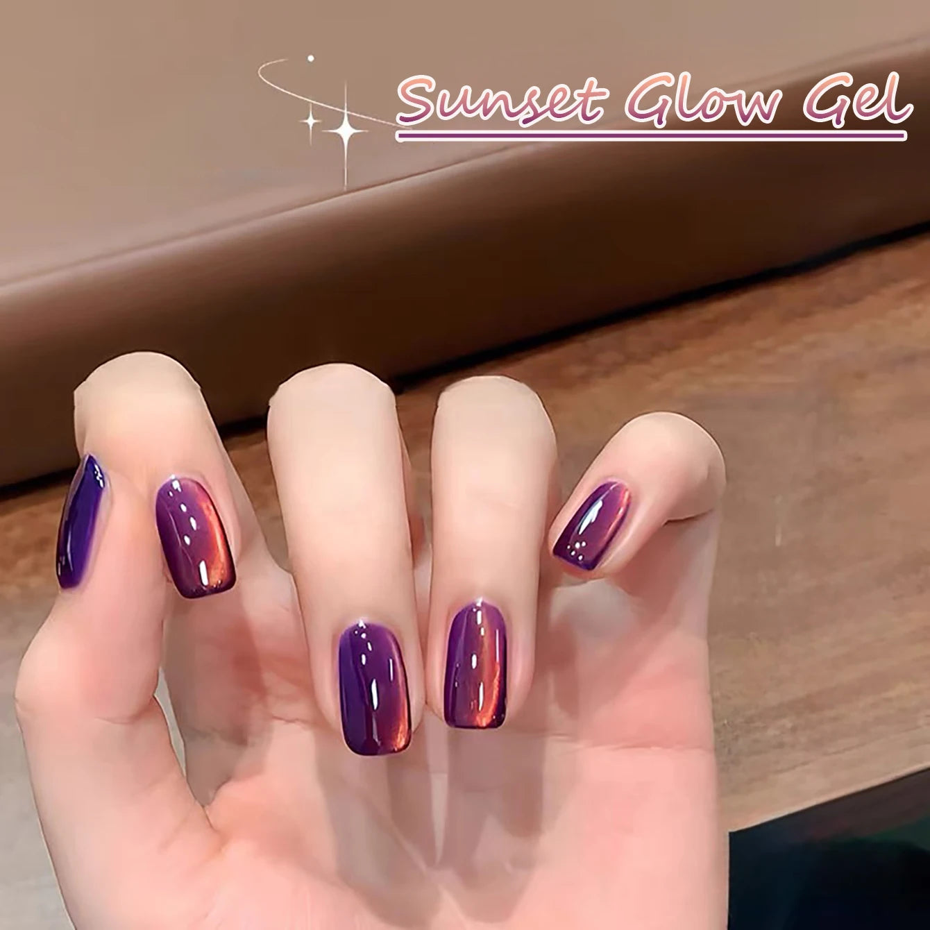1-12pcs WS Autumn Winter Nails Sea Sunset Amber Blue Gold Linght Crystal Glass Bead Cat Eye Gel Nail Polish Nail Salon Hom...