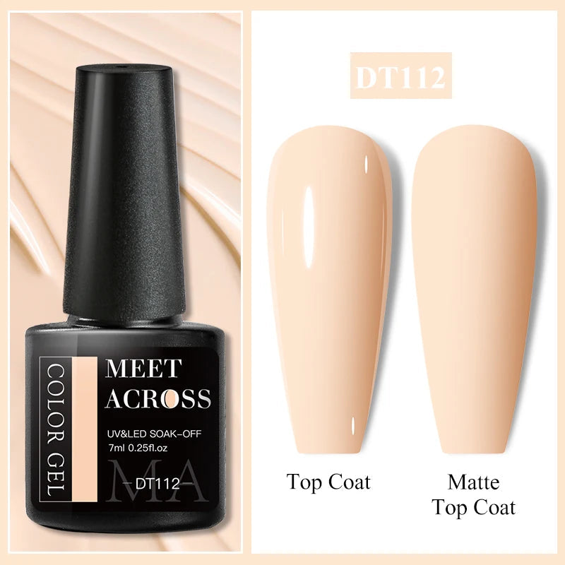 MEET ACROSS 7ml Popular Series Nail Gel Polish 140 Colors Soak Off UV/LED Long Lasting Nail Art Gel Varnish for Manicure N...