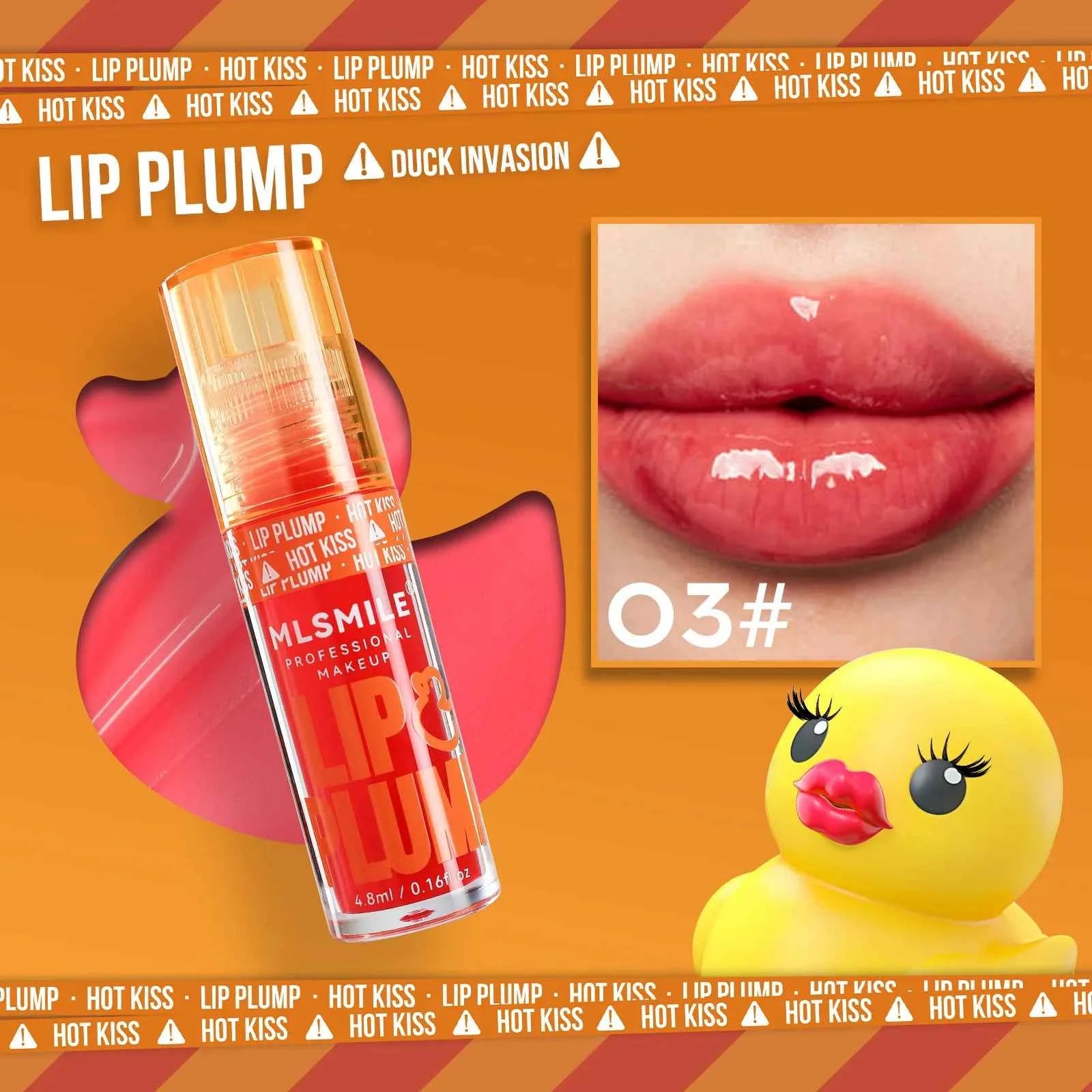 MLSMILE Duck Lip Plump Lip Oil Moisturizing Lip Gloss Mirror Water nature long-lasting Gloss Gloss Pearl Lip Glaze Set 211...