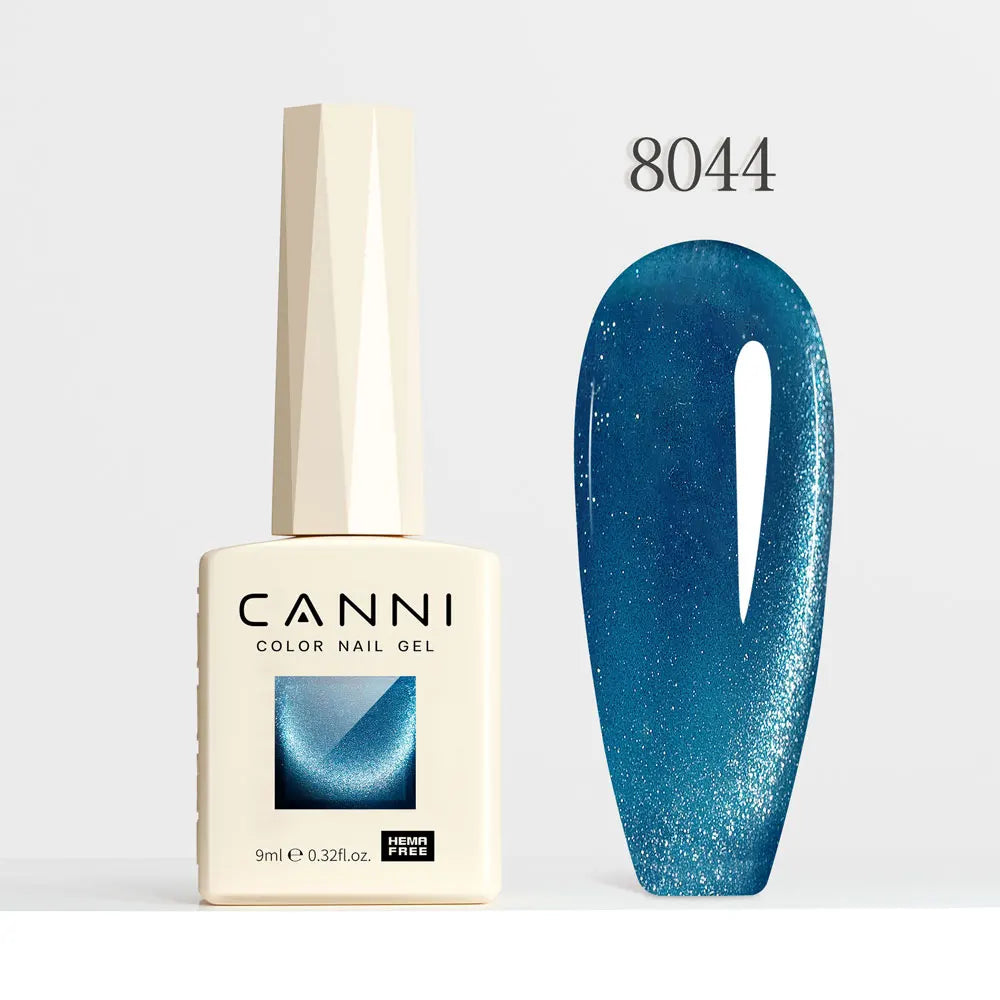 #8013 CANNI Nail Gel Polish Hema Free Super Glossy Glitter Cat Eye Gel Diamond Top Coat Semi Permanent Soak Off UV LED Varnish Aurora Glow Avenue