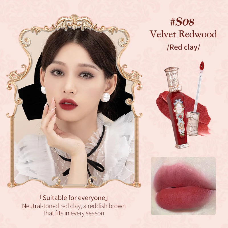 Flower Knows Strawberry Rococo Series Cloud Lip Cream Lip Gloss Long Lasting Velvet Lip Tint Lipstick for Women Cosmetic S08