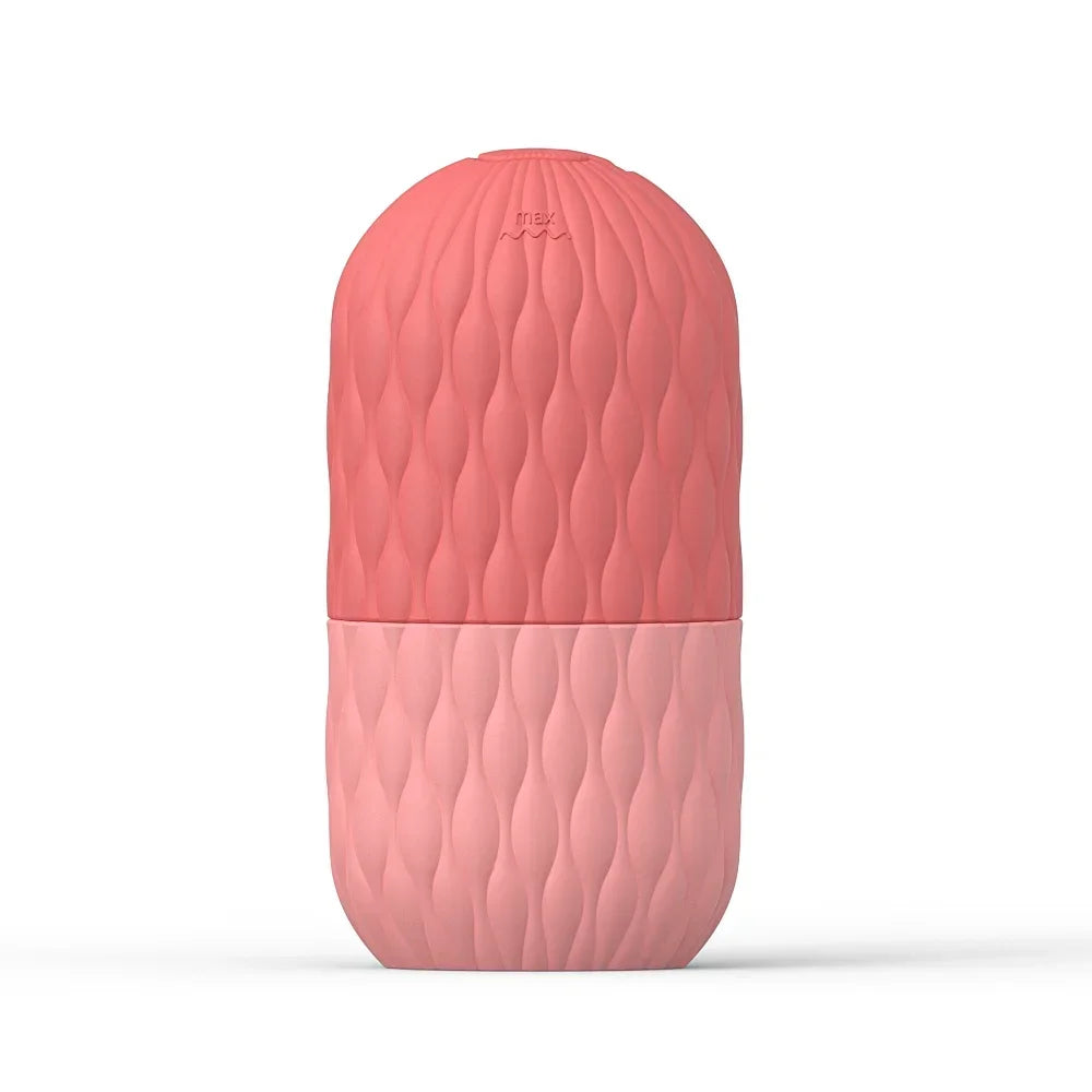 Ice Face Roller, Reusable Silicone Mold Face Massage Eye Facial Beauty Skin Care Tools Apply Ice for Shrink Pores Pink CHINA