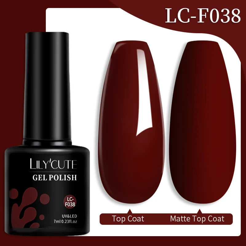 LILYCUTE 7ML Colorful Gel Nail Polish 129 Colors Long Lasting For Manicure Semi Permanent Base Top Coat Nail Art UV Gel Va...