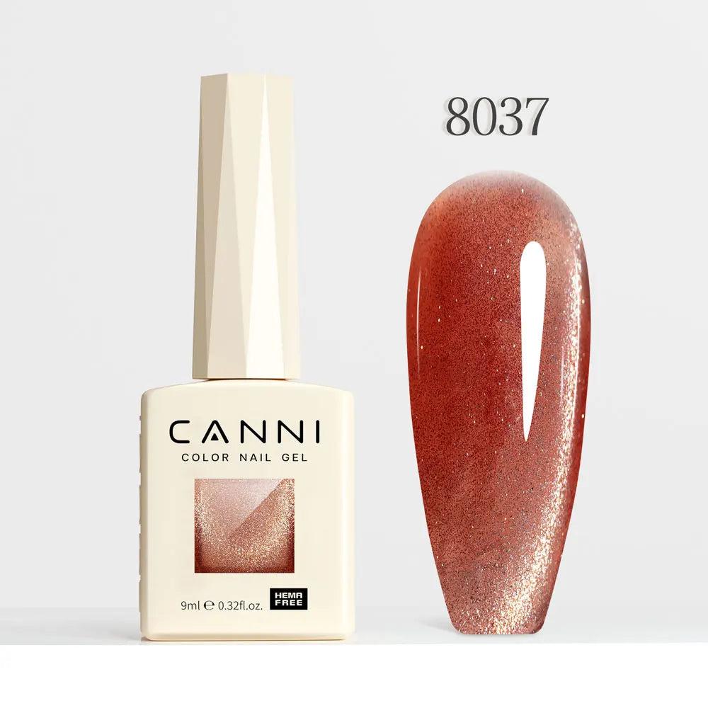 #8013 CANNI Nail Gel Polish Hema Free Super Glossy Glitter Cat Eye Gel Diamond Top Coat Semi Permanent Soak Off UV LED Varnish Aurora Glow Avenue