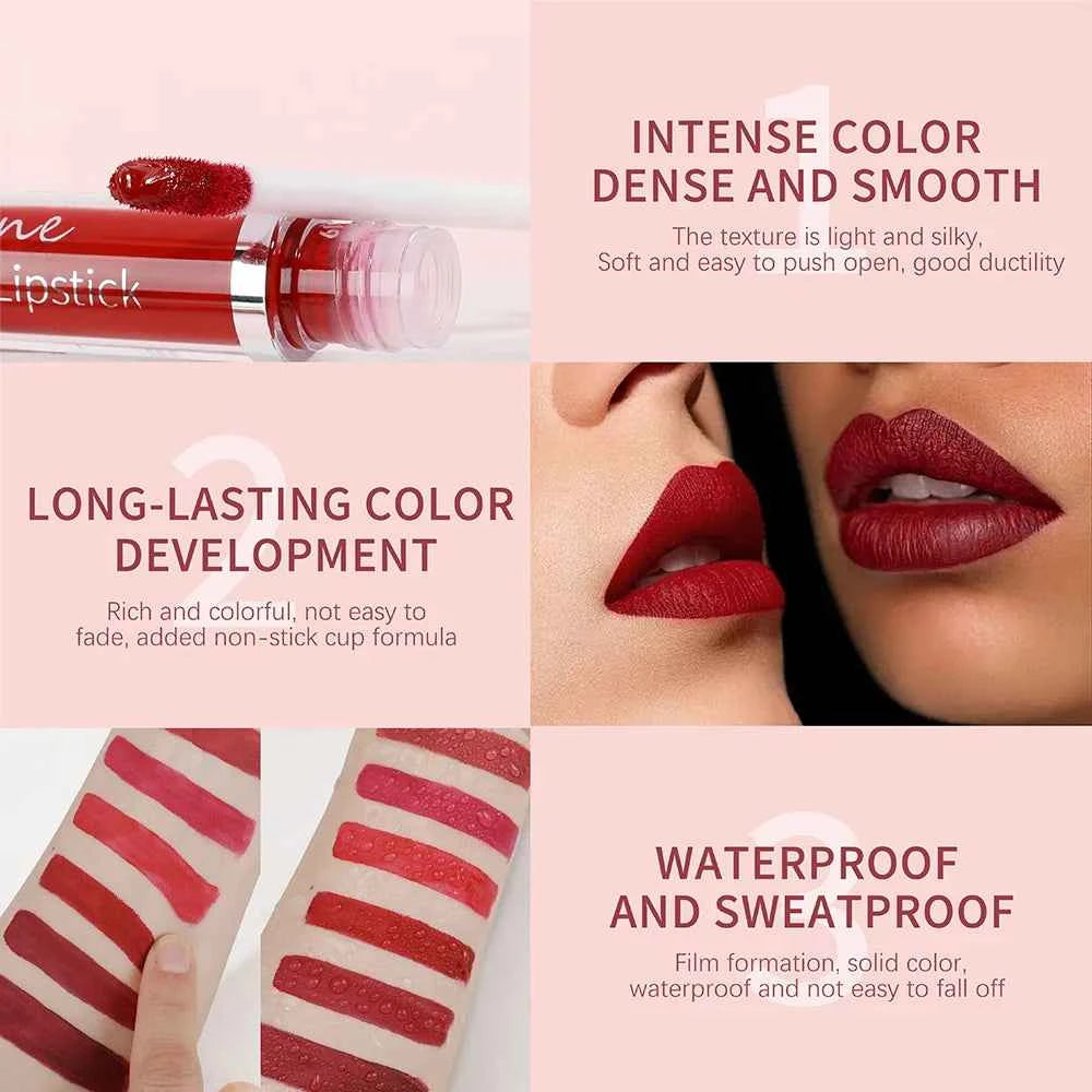 Waterproof Long Lasting Matte Lip Gloss Non Stick Cup Liquid lipstick - 