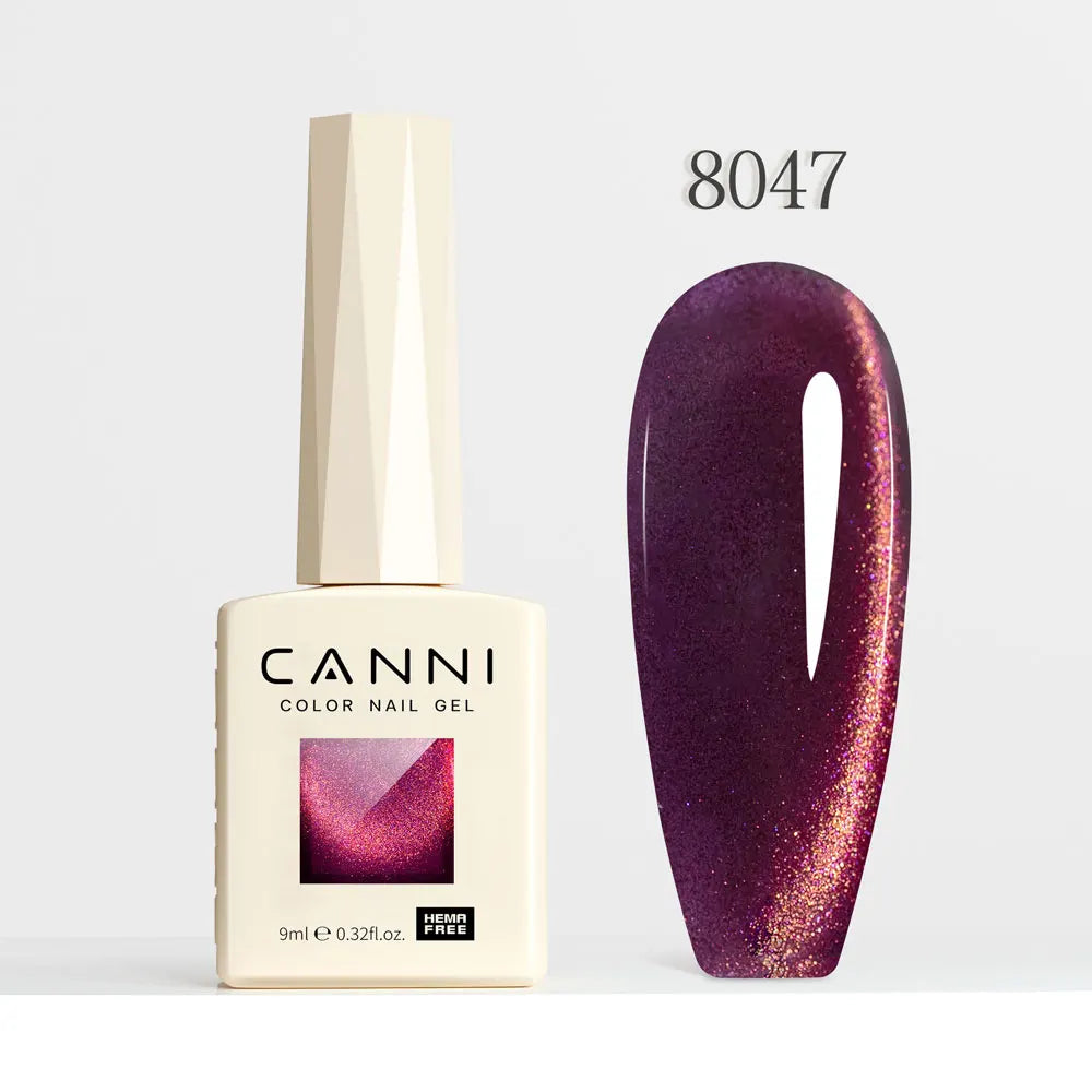 #8013 CANNI Nail Gel Polish Hema Free Super Glossy Glitter Cat Eye Gel Diamond Top Coat Semi Permanent Soak Off UV LED Varnish Aurora Glow Avenue