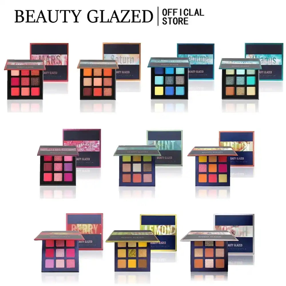 Beauty GLAZED Eyeshadow Palette 9 Color Shimmer Matte Longlasting Waterproof Palette Makeup Aurora Glow Avenue