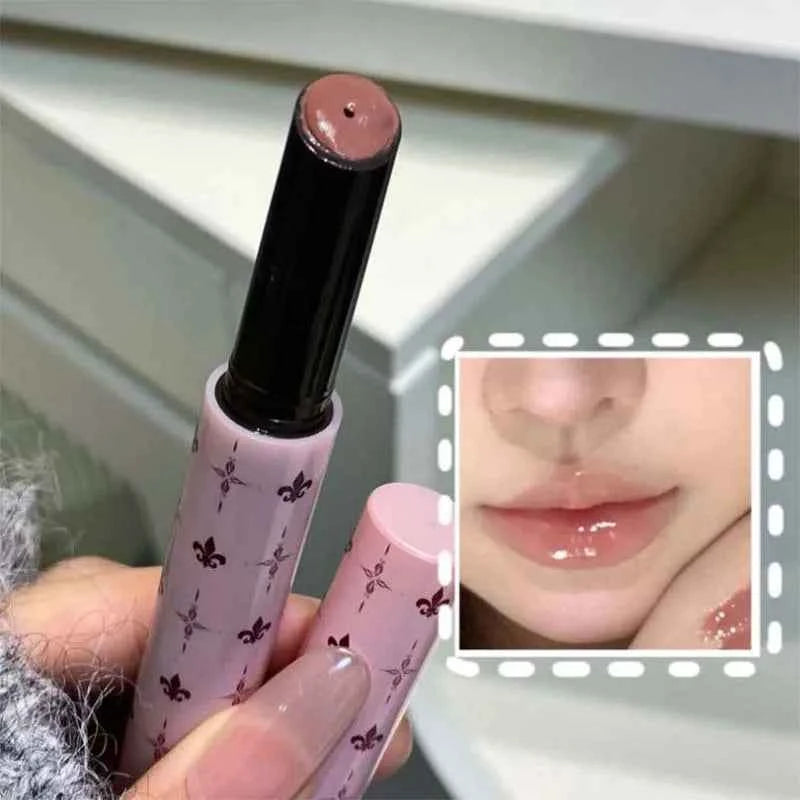 Very Beautiful Gray Purple Shimmering Glass Jelly Moisturizing Lipstick Lasting Non Stick Mirror Gloss Lipstick Lip Gloss ...