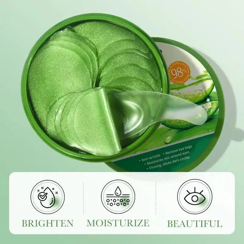 60pcs Aloe Vera Collagen Eye Mask Anti Dark Circles Removal Eyes Bags Moisturizing Firming Eye Patches Eyes Skin Care Products Aurora Glow Avenue