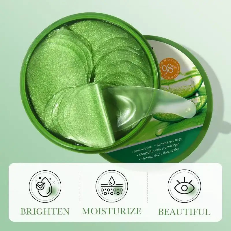 60pcs Aloe Vera Collagen Eye Mask Anti Dark Circles Removal Eyes Bags Moisturizing Firming Eye Patches Eyes Skin Care Prod...