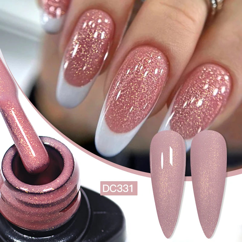 Mtssii 7ml Red Glitter Gel Nail Polish Sequins Shiny Manicure Semi Permanent Base Top Coat Soak Off LED UV Nail Art Gel Varnish Q57454-2