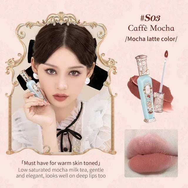 Flower Knows Strawberry Rococo Series Cloud Lip Cream Lip Gloss Long Lasting Velvet Lip Tint Lipstick for Women Cosmetic S03