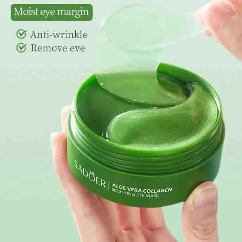 60pcs Aloe Vera Collagen Eye Mask Anti Dark Circles Eyes Bags Moisturizing Anti-Wrinkles Eye Patches Eyes Skin Care Products Aurora Glow Avenue