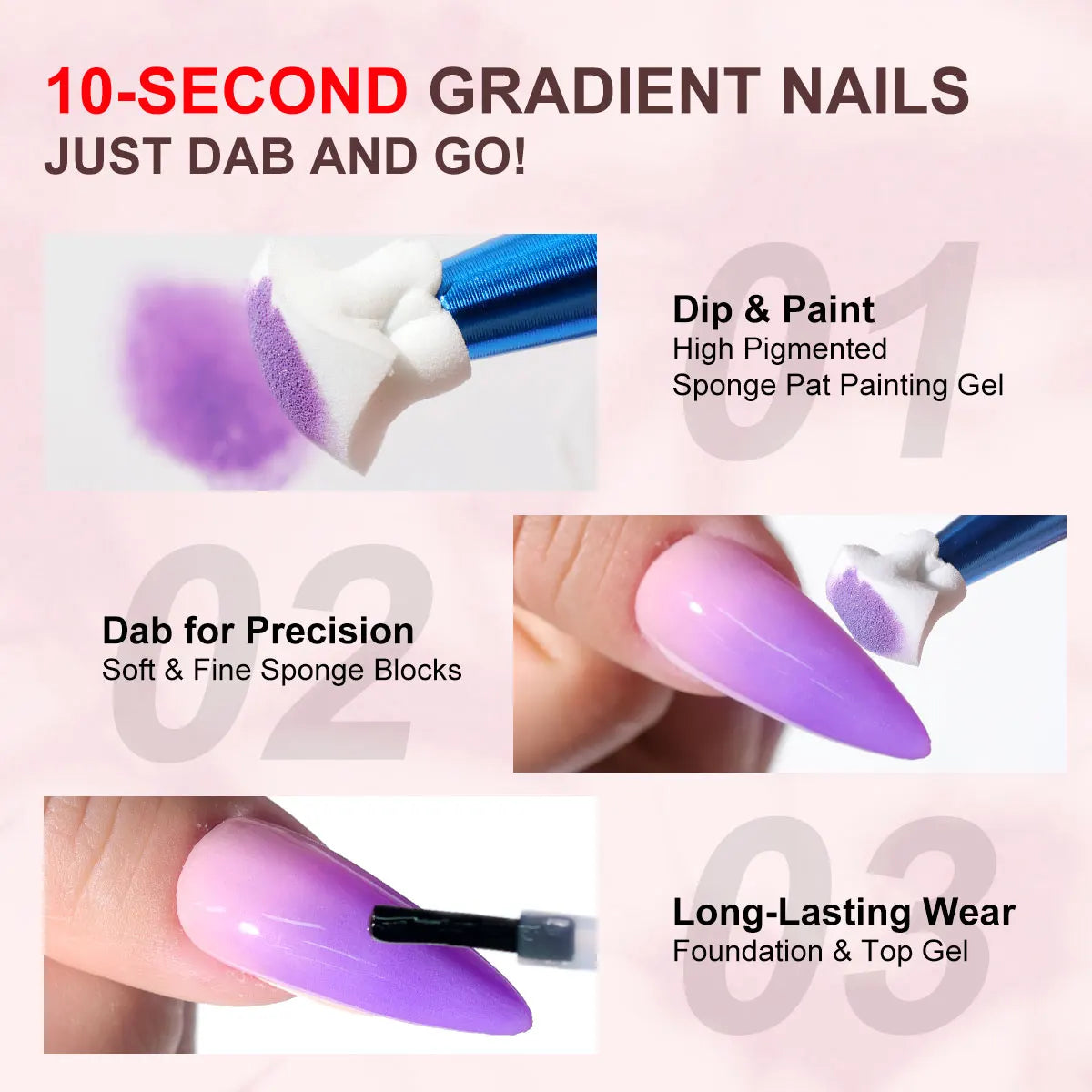 LIMEGIRL 9 Color Gradient Painting Gel Nail Art Gradient Color DIY Design Gel Quick Flower Paint Engraving Gel Nail Polish - 
