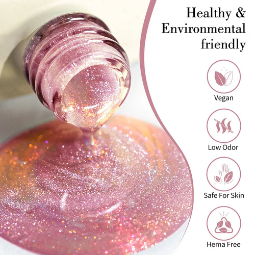 #8013 CANNI Nail Gel Polish Hema Free Super Glossy Glitter Cat Eye Gel Diamond Top Coat Semi Permanent Soak Off UV LED Varnish Aurora Glow Avenue
