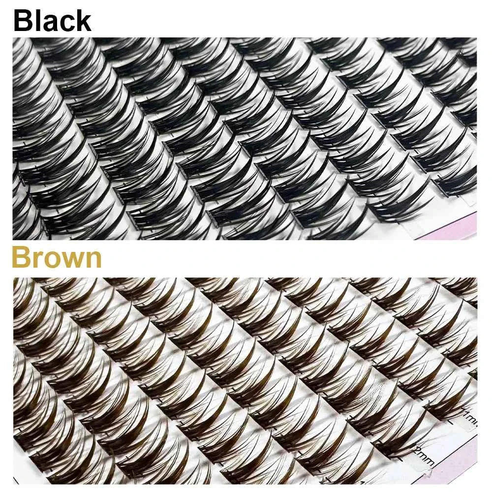 10 row anime lashes Cosplay lash natural wispy Natural Mink Eyelashes 3D individual manga eyelash clusters Makeup tools